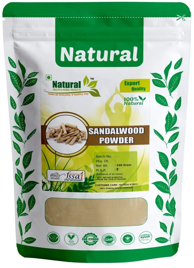 Natural Health and Herbal Products of Natural Sandalwood Powder for Face pack, Face Masks and for Natural white Skin Care Products for men and women for daily use - 100 gm